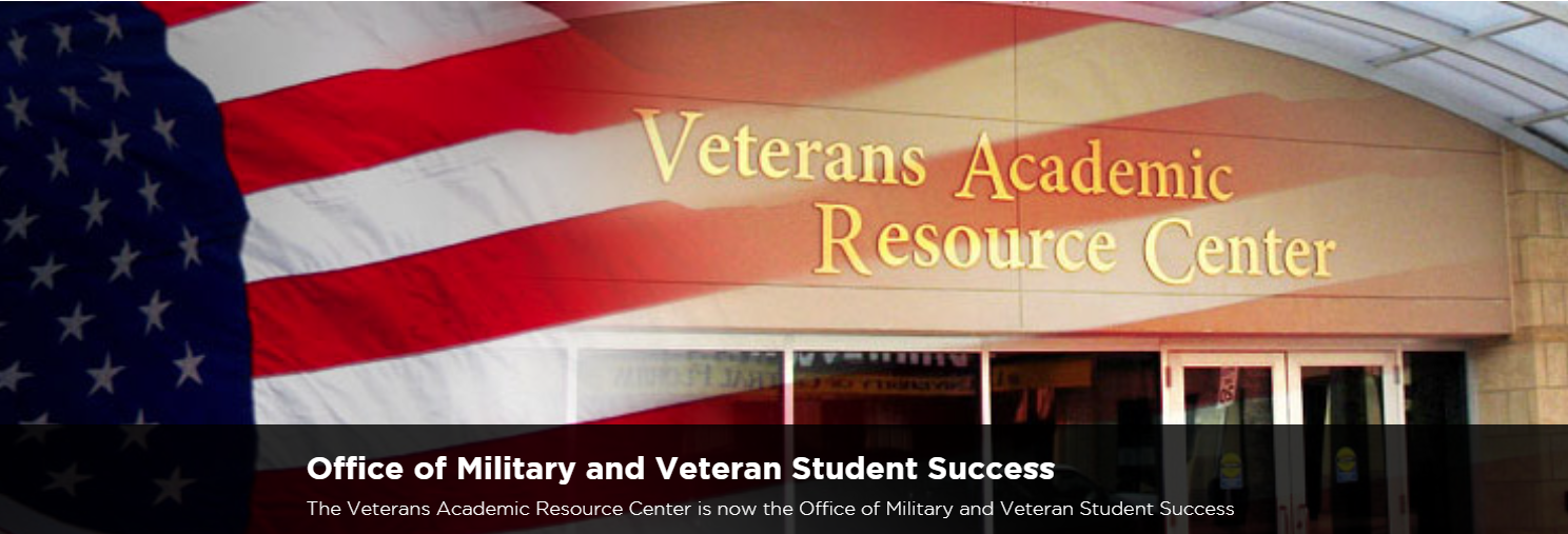 American flag graphically laid over the UCF Veterans Academic Resource Center building